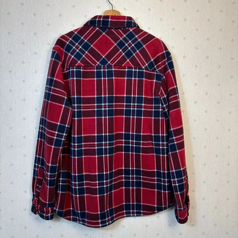 Boston Traders Sherpa Lined Button Front Jacket Size XL Red Blue Outdoor Travel